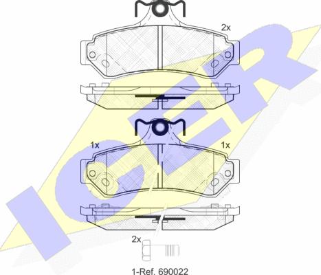 Icer 182078 - Bremžu uzliku kompl., Disku bremzes autospares.lv