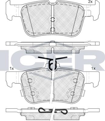 Icer 182198-208 - Bremžu uzliku kompl., Disku bremzes www.autospares.lv