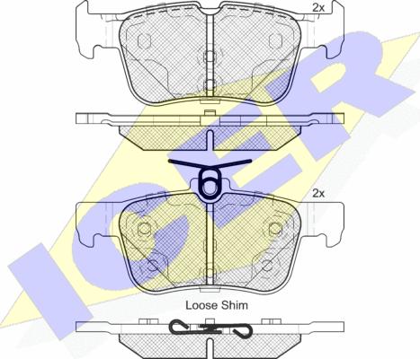 Icer 182198 - Brake Pad Set, disc brake www.autospares.lv