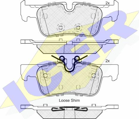 Icer 182193 - Bremžu uzliku kompl., Disku bremzes autospares.lv