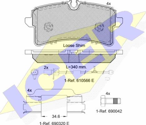 Icer 182159 - Bremžu uzliku kompl., Disku bremzes www.autospares.lv