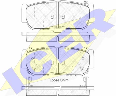 Icer 182151 - Brake Pad Set, disc brake www.autospares.lv