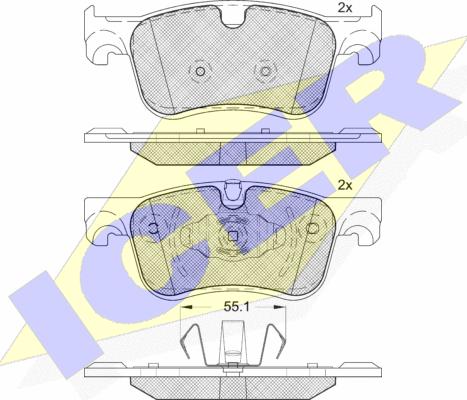 Icer 182158 - Bremžu uzliku kompl., Disku bremzes www.autospares.lv