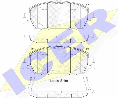 Icer 182153 - Bremžu uzliku kompl., Disku bremzes autospares.lv