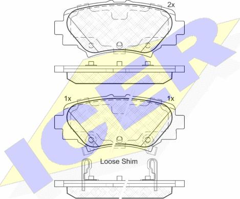 Icer 182169 - Bremžu uzliku kompl., Disku bremzes www.autospares.lv