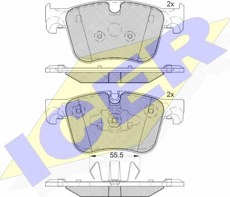 Icer 182166-203 - Bremžu uzliku kompl., Disku bremzes autospares.lv