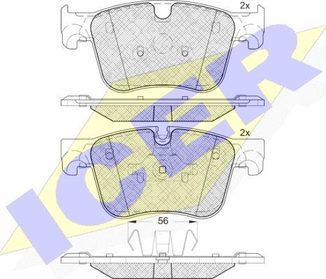 Icer 182166 - Bremžu uzliku kompl., Disku bremzes autospares.lv