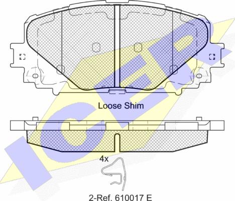 Icer 182168 - Bremžu uzliku kompl., Disku bremzes autospares.lv