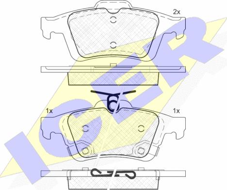 Icer 182106 - Bremžu uzliku kompl., Disku bremzes autospares.lv