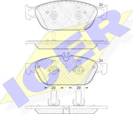 Icer 182103 - Bremžu uzliku kompl., Disku bremzes www.autospares.lv