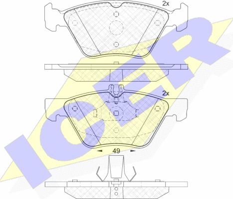 Icer 182114 - Bremžu uzliku kompl., Disku bremzes www.autospares.lv