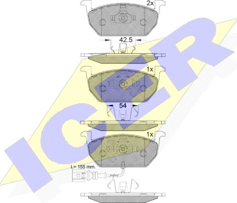 Icer 182189 - Тормозные колодки, дисковые, комплект www.autospares.lv