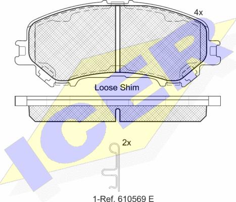 Icer 182181 - Bremžu uzliku kompl., Disku bremzes www.autospares.lv