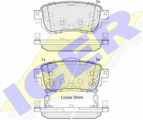 Icer 182188 - Bremžu uzliku kompl., Disku bremzes www.autospares.lv