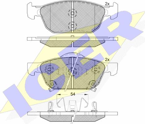 Icer 182183 - Bremžu uzliku kompl., Disku bremzes www.autospares.lv