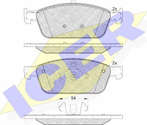 Icer 182134 - Bremžu uzliku kompl., Disku bremzes autospares.lv