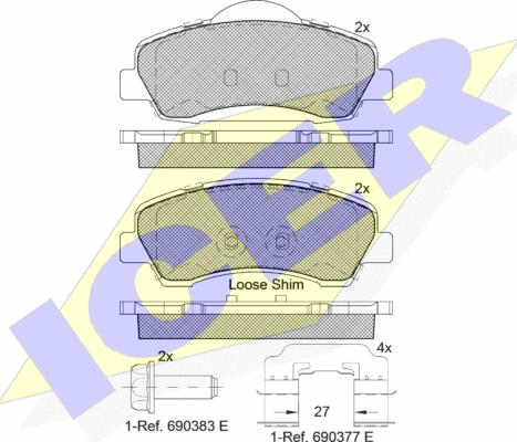 Icer 182131-067 - Bremžu uzliku kompl., Disku bremzes www.autospares.lv