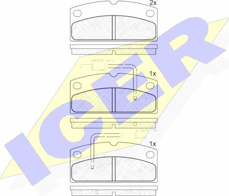 Icer 182133 - Тормозные колодки, дисковые, комплект www.autospares.lv