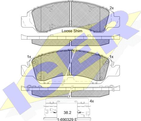 Icer 182137 - Bremžu uzliku kompl., Disku bremzes www.autospares.lv