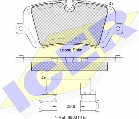 Icer 182120 - Bremžu uzliku kompl., Disku bremzes www.autospares.lv