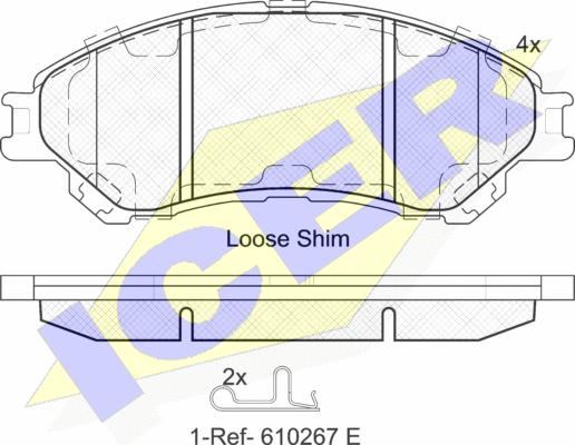 Icer 182175 - Brake Pad Set, disc brake www.autospares.lv