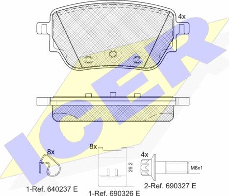 Icer 182353 - Bremžu uzliku kompl., Disku bremzes www.autospares.lv