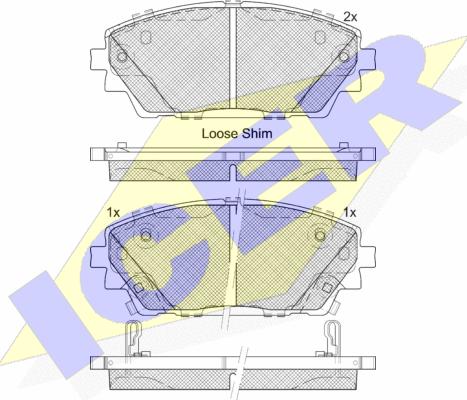 Icer 182364 - Bremžu uzliku kompl., Disku bremzes www.autospares.lv