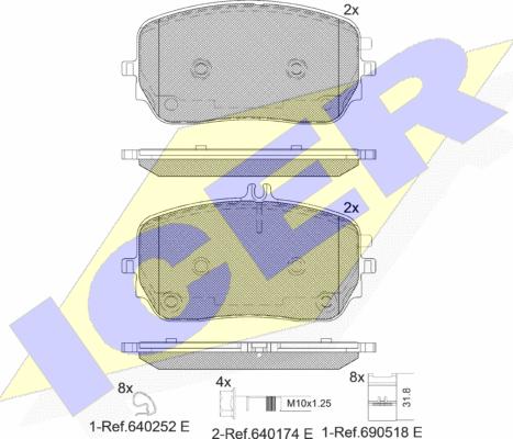 Icer 182365 - Bremžu uzliku kompl., Disku bremzes www.autospares.lv