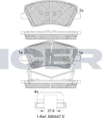 Icer EV2314 - Bremžu uzliku kompl., Disku bremzes www.autospares.lv