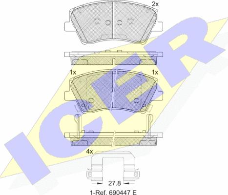 Icer 182314 - Bremžu uzliku kompl., Disku bremzes www.autospares.lv