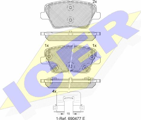 Icer 182318 - Bremžu uzliku kompl., Disku bremzes www.autospares.lv