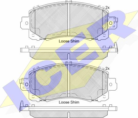 Icer 182313 - Bremžu uzliku kompl., Disku bremzes www.autospares.lv