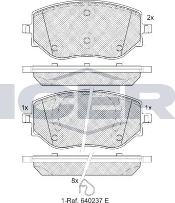 Icer 182383 - Bremžu uzliku kompl., Disku bremzes www.autospares.lv