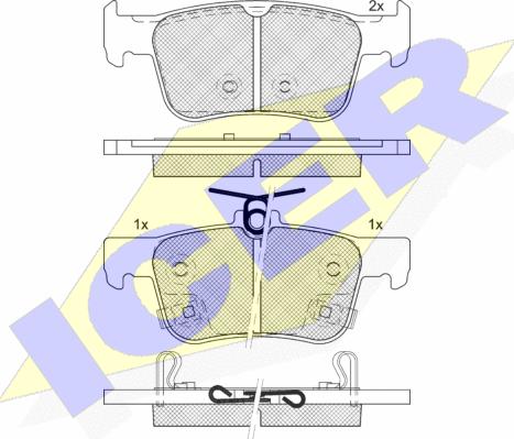 Icer 182339 - Bremžu uzliku kompl., Disku bremzes www.autospares.lv