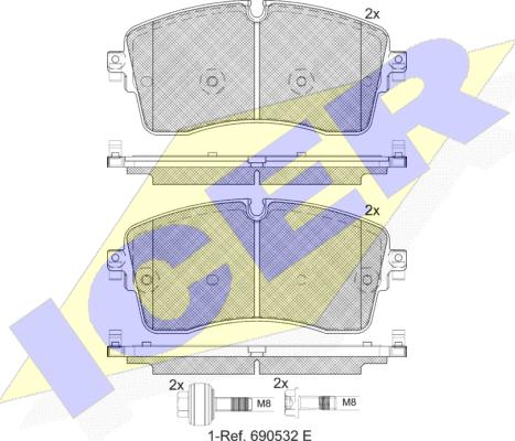 Icer 182335-200 - Bremžu uzliku kompl., Disku bremzes www.autospares.lv