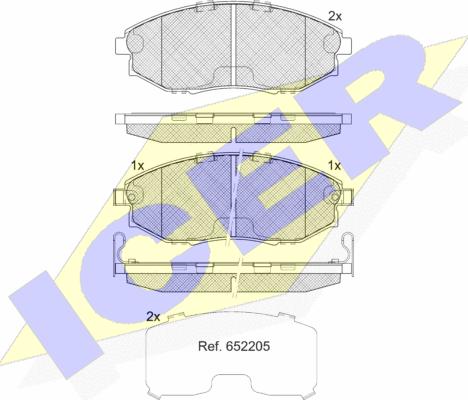 Icer 182336 - Bremžu uzliku kompl., Disku bremzes www.autospares.lv