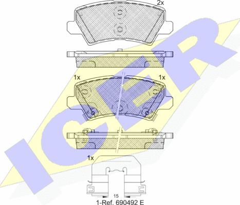 Icer 182330 - Bremžu uzliku kompl., Disku bremzes www.autospares.lv