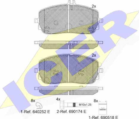 Icer 182331 - Bremžu uzliku kompl., Disku bremzes www.autospares.lv