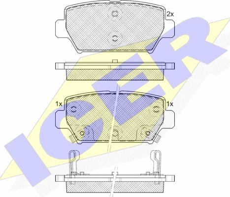 Icer 182338 - Bremžu uzliku kompl., Disku bremzes www.autospares.lv