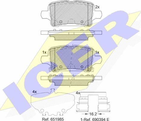 Icer 182326 - Bremžu uzliku kompl., Disku bremzes www.autospares.lv