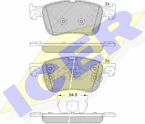 Icer 182321 - Bremžu uzliku kompl., Disku bremzes www.autospares.lv