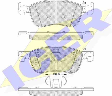 Icer 182295 - Bremžu uzliku kompl., Disku bremzes www.autospares.lv