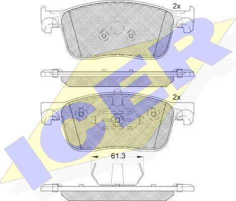 Icer 182297 - Bremžu uzliku kompl., Disku bremzes www.autospares.lv