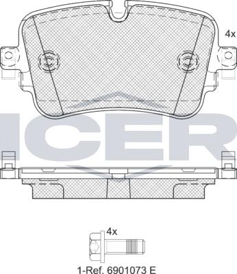 Icer 182248e1 - Bremžu uzliku kompl., Disku bremzes www.autospares.lv