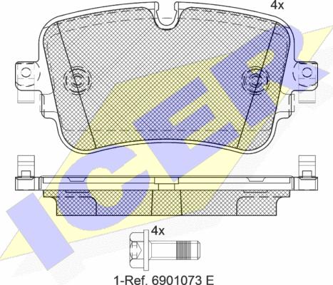 Icer 182248 - Bremžu uzliku kompl., Disku bremzes www.autospares.lv