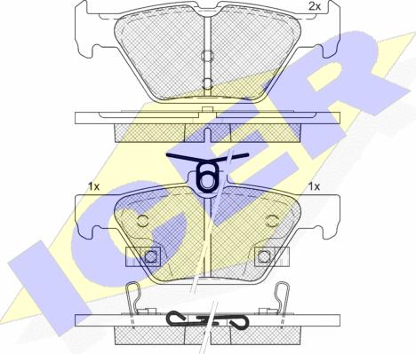 Icer 182242 - Bremžu uzliku kompl., Disku bremzes www.autospares.lv