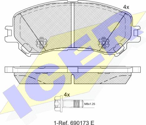 Icer 182259 - Bremžu uzliku kompl., Disku bremzes www.autospares.lv