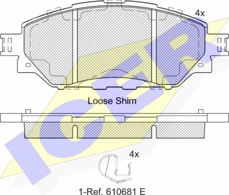 Icer 182252 - Bremžu uzliku kompl., Disku bremzes www.autospares.lv