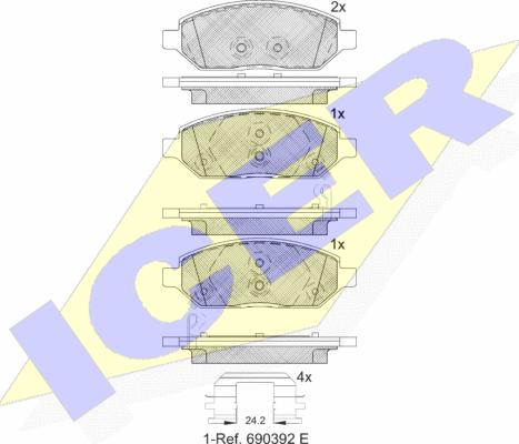 Icer 182264 - Brake Pad Set, disc brake www.autospares.lv