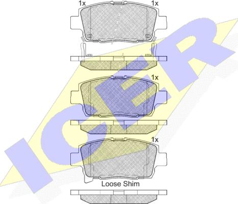 Icer 182205 - Brake Pad Set, disc brake www.autospares.lv